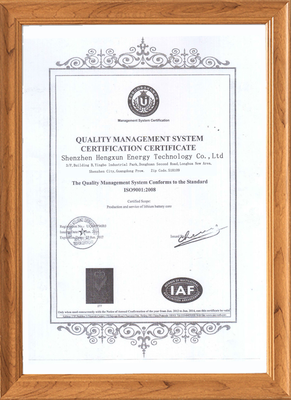Quality certificate